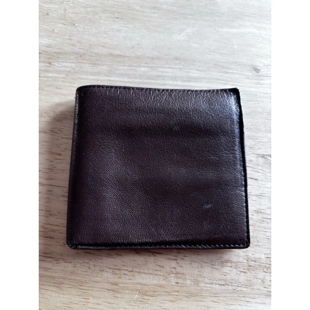 Peruzzi Brown Leather Wallet Made In Italy Minimalist Classic Soft